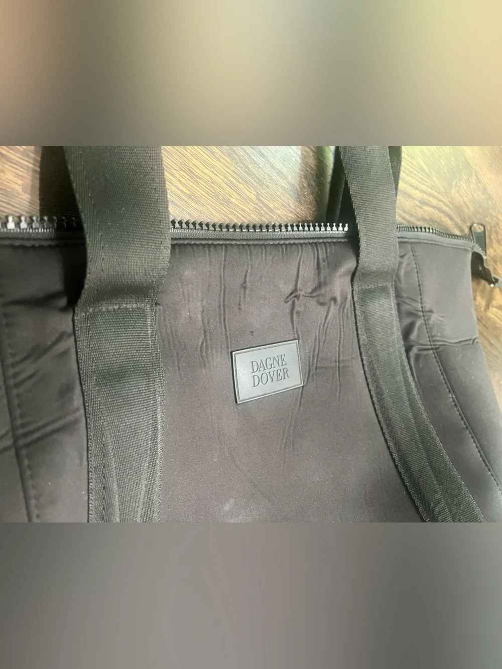 Dagne Dover Black Large Nylon Travel Work Tote Bag Laptop Carryall